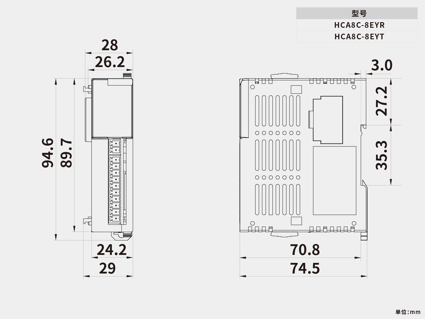 尺寸圖_HCA8C-8EYT、8EYR